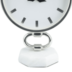 DecMode 12" Silver Stainless Steel Clock with Marble Base EasyOptionXY LLC