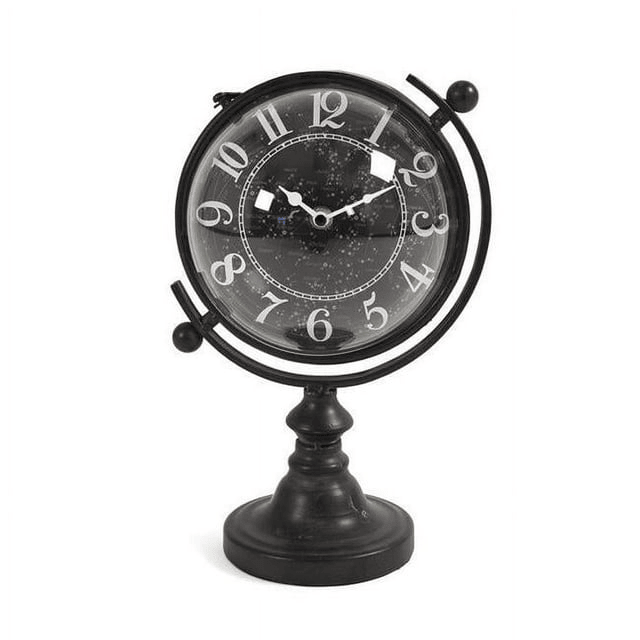 Zentique PC083 7.25 x 11.75 x 6.75 in. Iron Clock, Black, White EasyOptionXY LLC