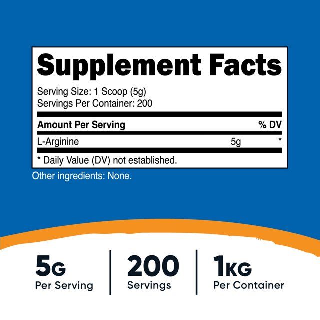 Nutricost L-Arginine Powder 1KG - 5g Per Serving, Non-GMO and Gluten Free Supplement EasyOptionXY LLC