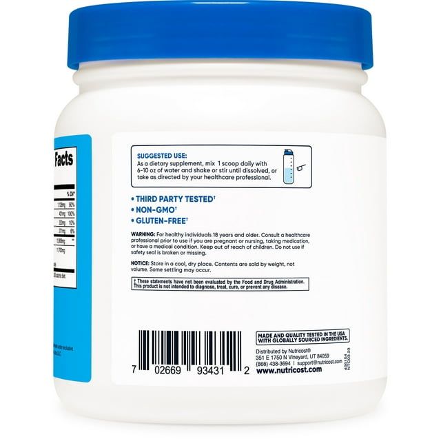 Nutricost 4-in-1 BHB Powder (Unflavored) Exogenous Ketone Salts EasyOptionXY LLC