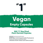 Nutricost Empty Capsules Size 1 Vegan - 500 Clear Empty Plant-Based Capsules - Kosher Certified, Halal Certified, Non-GMO, Soy Free, Gluten Free, Vegetarian
