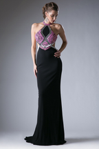 Beaded Stretch Knit Sheath Dress Purplish Diva