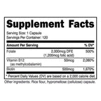 Nutricost Folic Acid for Women (Vitamin B9) 1200 Mcg, 120 Capsules - Non-GMO Supplement