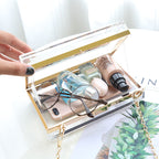 Womens Transparent Sequins Chain Clutch Evening Handbag Party Cross-body Purse SHOMICOBOUTIQUE