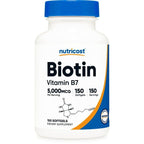 Nutricost Biotin (5,000mcg) Supplement with Coconut Oil 150 Softgels