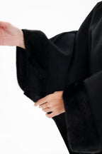 Genuine Scandinavian Mink Fur Double Face Wool Poncho - SJB-DIAMOND ELITES