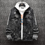 Men's Slim Denim Jacket Korean Style Trendy Handsome All-match Clothes Autumn Student Retro Jacket Men's Gown Pi-Mart