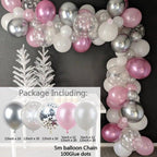 106pcs Blue Snowflake Birthday Balloon Party Ice Snow Decoration Baby Balloon Winter Christmas New Year Balloons Wedding and Birthday Party