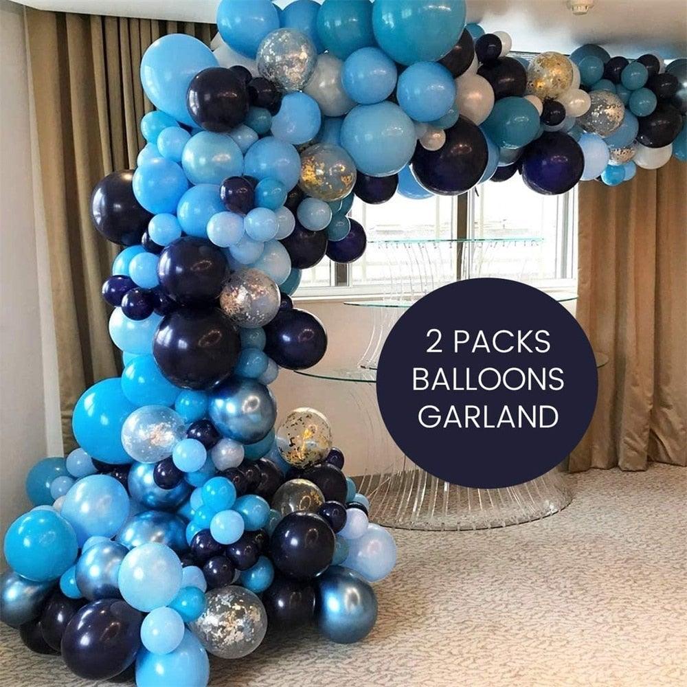 106pcs New Retro Blue Balloon Garland Arch Kit Confetti Balloons For Baby Shower Wedding Birthday Party Anniversary Ballon Decoration Shower Party Stevvex