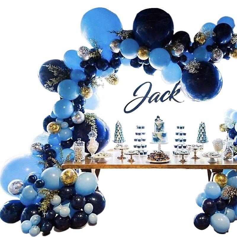 106pcs New Retro Blue Balloon Garland Arch Kit Confetti Balloons For Baby Shower Wedding Birthday Party Anniversary Ballon Decoration Shower Party Stevvex