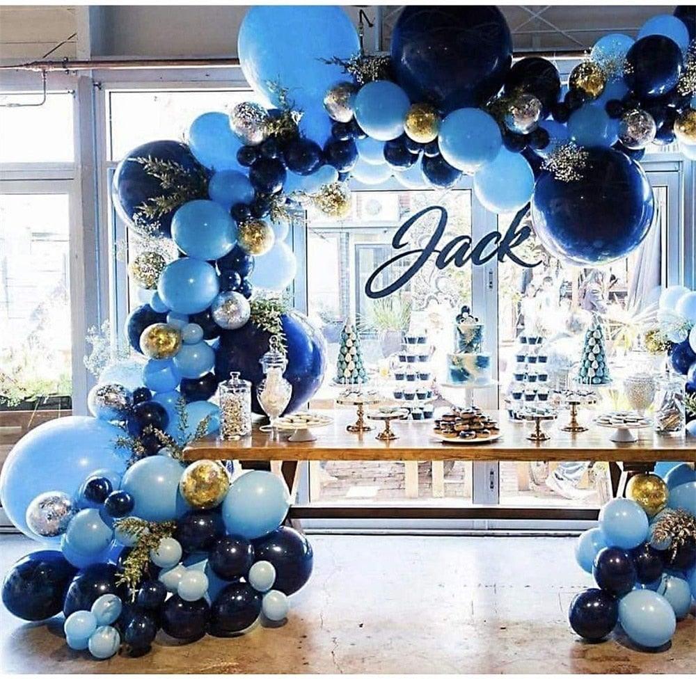 106pcs New Retro Blue Balloon Garland Arch Kit Confetti Balloons For Baby Shower Wedding Birthday Party Anniversary Ballon Decoration Shower Party Stevvex