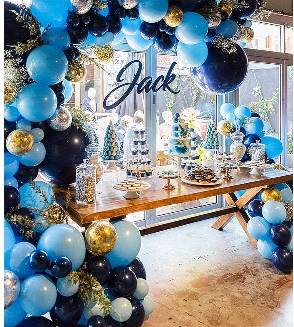 106pcs New Retro Blue Balloon Garland Arch Kit Confetti Balloons For Baby Shower Wedding Birthday Party Anniversary Ballon Decoration Shower Party Stevvex