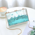Womens Transparent Sequins Chain Clutch Evening Handbag Party Cross-body Purse SHOMICOBOUTIQUE
