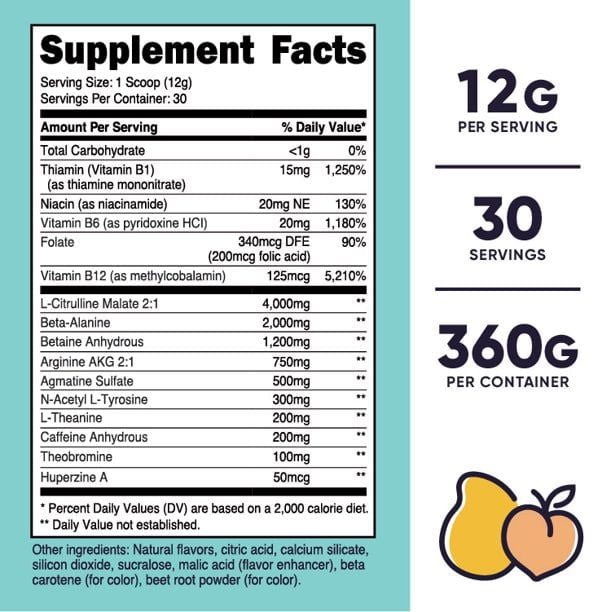 Nutricost Pre-Workout Supplement Powder for Women, Peach Mango, 30 Servings EasyOptionXY LLC
