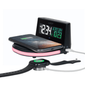 La Crosse Technology Wireless Charging Alarm Black LCD Clock with Glowing Lighted Base, 617-148