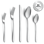 Bestdin Silverware Set, 60 Pieces Stainless Steel Flatware Set for 12, Include Fork Knife Spoon Set, Mirror Polished, Dishwasher Safe, Cutlery Set for Home Kitchen Restaurant