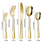 Golden Silverware Set 20 Pieces Stainless Steel Flatware Set, Kitchen Utensil Set Service for 5, Tableware Cutlery Set for Home & Restaurant, Dishwasher Safe