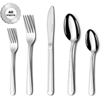 Bestdin Silverware Set for 8, 40 Pieces Stainless Steel Flatware Set, Include Fork Knife Spoon Set, Mirror Polished, Dishwasher Safe, Tableware Cutlery Set for Home Kitchen Restaurant Hotel