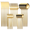 Silverware Sets,30 Pieces Stainless Steel Utensils with Knives Spoons and Forks,Flatware Cutlery Silverware for Kitchen,Gold EasyOptionXY LLC