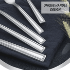 Bestdin Silverware Set for 12, 60 Pieces Stainless Steel Flatware Set, Include Fork Knife Spoon Set, Mirror Polished, Dishwasher Safe, Square Tableware Cutlery Set for Home Kitchen Restaurant
