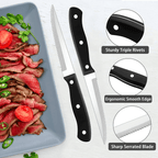 Walchoice 53-Piece Silverware Set with Serving Utensils, Elegant Metal Tableware Plus Steak Knives, Stainless Steel Flatware Cutlery Set Service for 8 - Scalloped Edge EasyOptionXY LLC