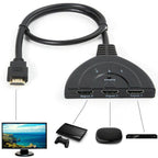 1080P HDMI 3 Ports HDMI Splitter Cable 4K 1080P HDMI Switcher 3 In 1 Out HDMI Splitter With High Speed Pigtail Cable HUB Adapter For Laptop HDTV Projector Stevvex