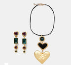 Exaggerated oil drop earring necklace