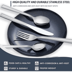 Bestdin Silverware Set for 12, 60 Pieces Stainless Steel Flatware Set, Include Fork Knife Spoon Set, Mirror Polished, Dishwasher Safe, Square Tableware Cutlery Set for Home Kitchen Restaurant EasyOptionXY LLC