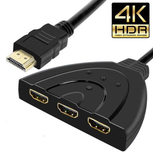 1080P HDMI 3 Ports HDMI Splitter Cable 4K 1080P HDMI Switcher 3 In 1 Out HDMI Splitter With High Speed Pigtail Cable HUB Adapter For Laptop HDTV Projector Stevvex