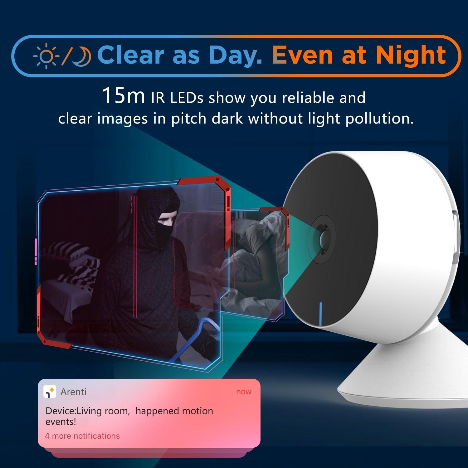 1080P IP Wifi Camera Indoor Surveillance Camera Baby Monitor Mini Cam Home Security Webcam Motion Detection with Night Vision AIl Human Detection Activity Zone Stevvex