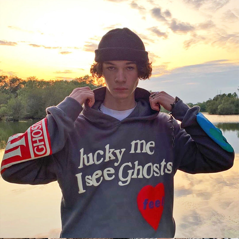 Loose hoodie printed sweatshirt Pi-Mart