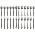 24 Pieces Stainless Steel Forks And Spoons Flatware Tableware Set Kitchen EasyOptionXY LLC