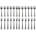 24 Pieces Stainless Steel Forks And Spoons Flatware Tableware Set Kitchen EasyOptionXY LLC