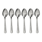 6 Pc Stainless Steel Dinner Spoons Flatware Set Soup Silverware Cutlery Utensil