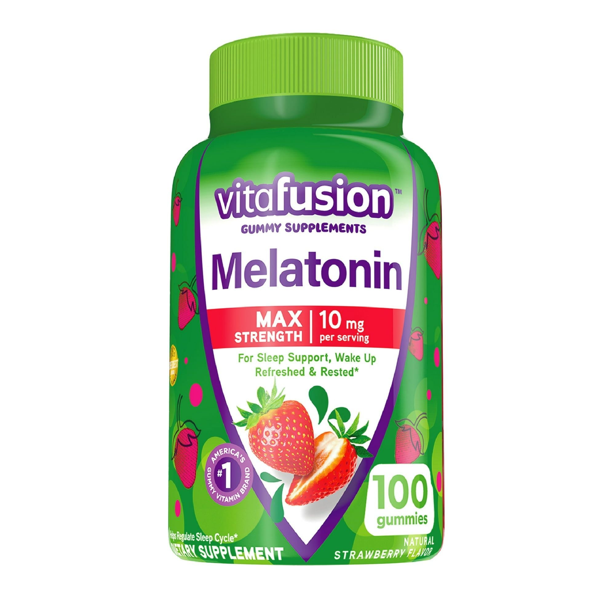 Vitafusion Max Strength Melatonin Gummy Supplements; Strawberry; 100 Count EasyOptionXY LLC
