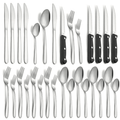 Bestdin 24 Pieces Silverware Set, Flatware Sets with Steak Knives Service for 4, Premium Stainless Steel Mirror Polished Cutlery Utensil Set, Durable Home Kitchen Eating Tableware Set, Dishwasher Safe