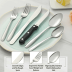 Bestdin 24 Pieces Silverware Set, Flatware Sets with Steak Knives Service for 4, Premium Stainless Steel Mirror Polished Cutlery Utensil Set, Durable Home Kitchen Eating Tableware Set, Dishwasher Safe