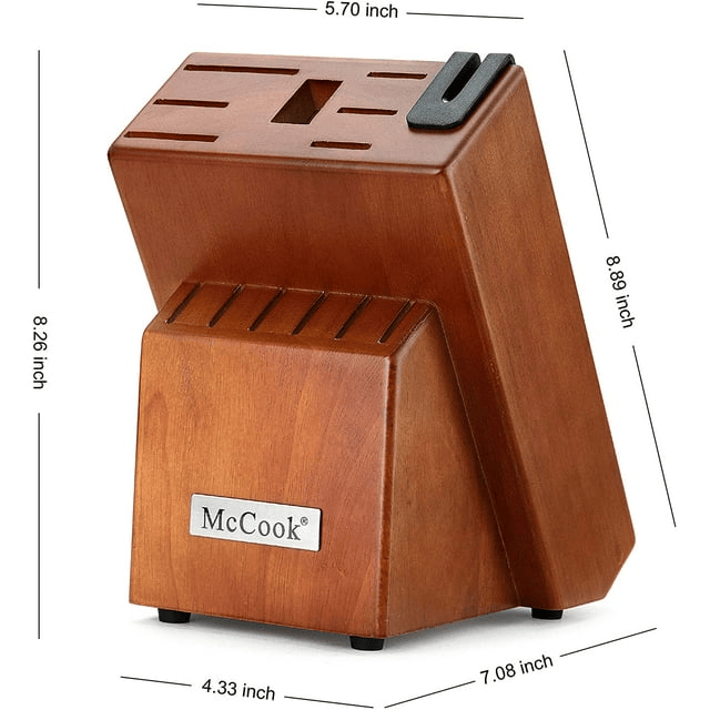 McCook MC29 15-Piece Kitchen Cutlery Knife Block Set Built-in Sharpener Stainless Steel EasyOptionXY LLC