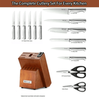 McCook MC29 15-Piece Kitchen Cutlery Knife Block Set Built-in Sharpener Stainless Steel EasyOptionXY LLC