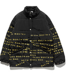 English printing thick warm cotton jacket