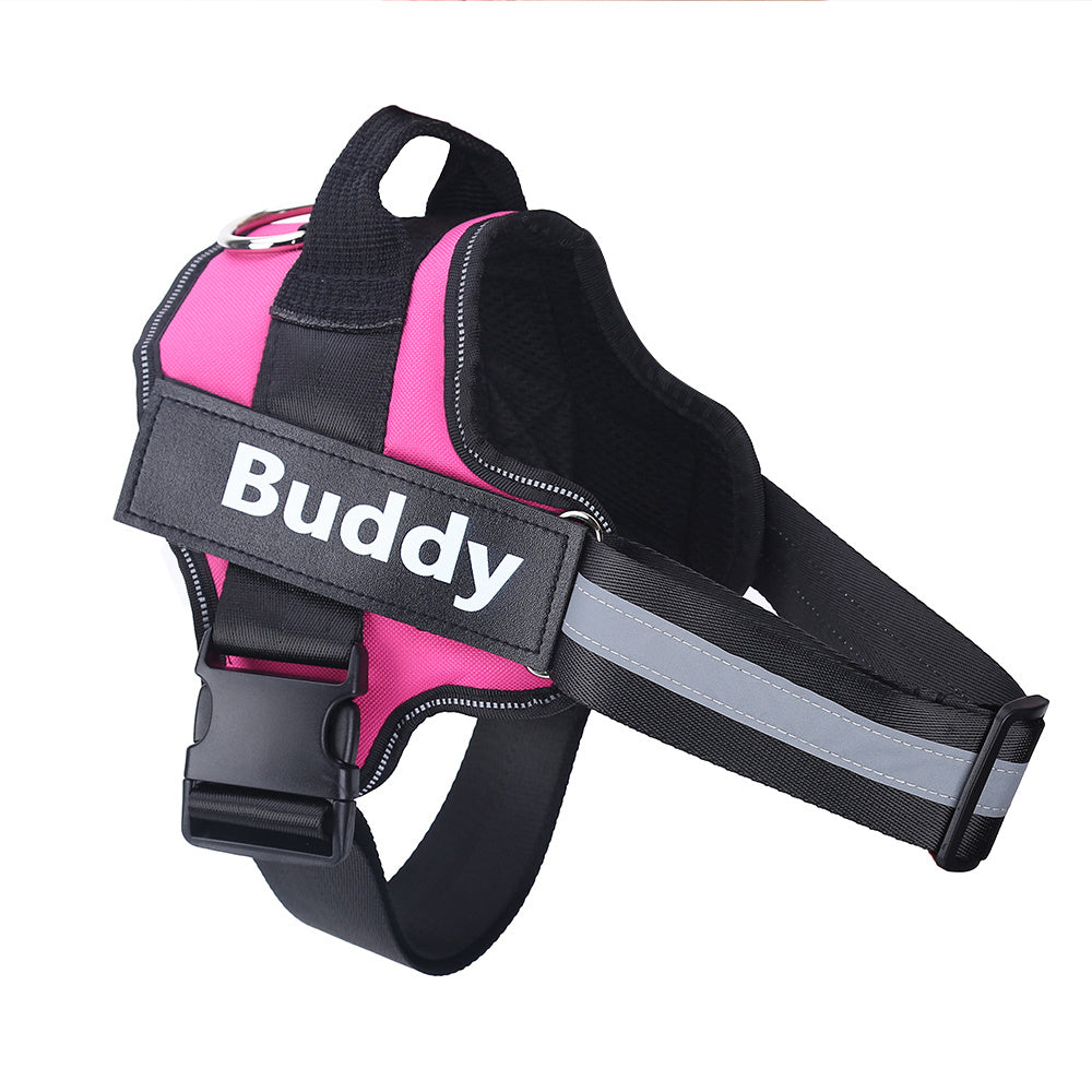 Personalized Dog Harness NO PULL Reflective Breathable Adjustable Pet Harness Vest For Small Large Dog Custom Patch Pet Supplies Pi-Mart