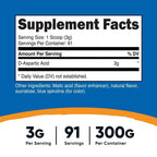 Nutricost D-Aspartic Acid (DAA) Powder 300G (Blue Raspberry) - Amino Acid EasyOptionXY LLC
