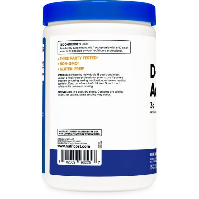 Nutricost D-Aspartic Acid (DAA) Powder 300G (Blue Raspberry) - Amino Acid EasyOptionXY LLC