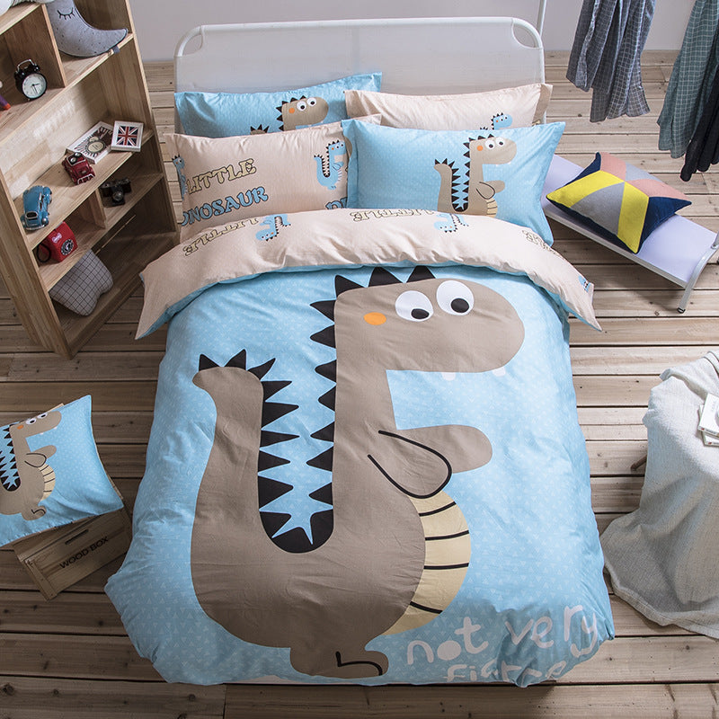 Cartoon four-piece cotton duvet cover Pi-Mart