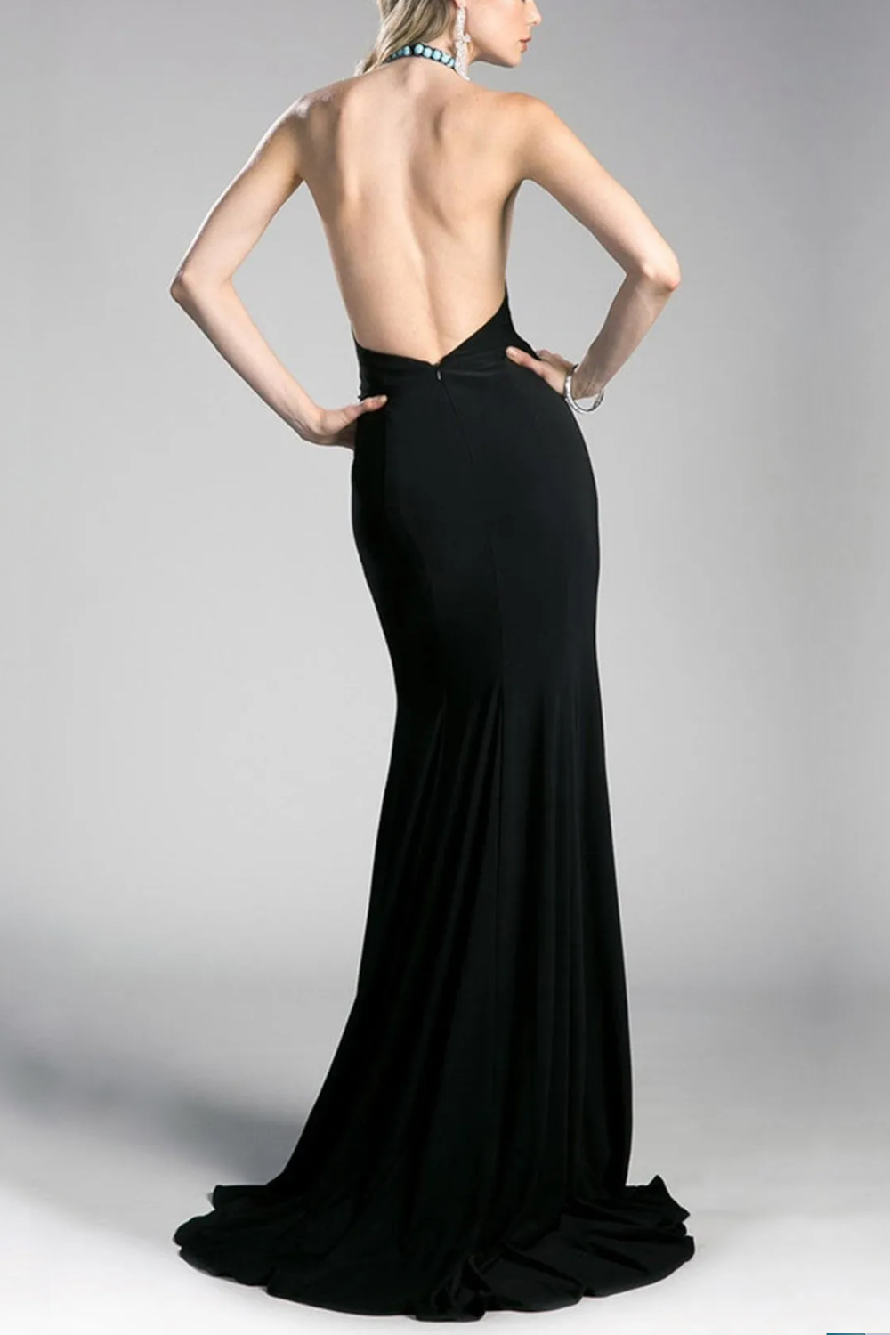 Sleeveless Halter Neckline Dress Purplish Diva