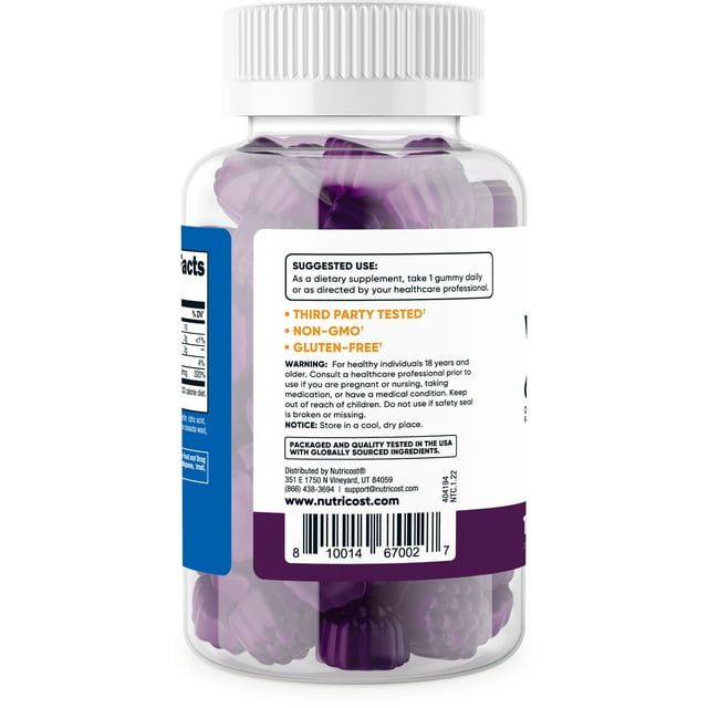 Nutricost Vitamin D3 Gummies 2,500 IU, 120 Gummies - Mixed Berry EasyOptionXY LLC