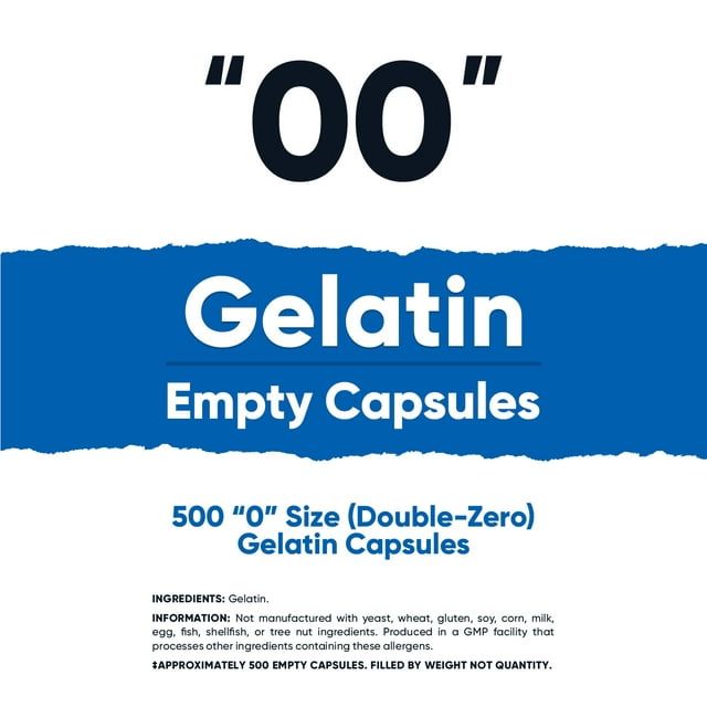 Nutricost Empty Capsules Size 00-500 Clear Empty Gelatin Capsules - Kosher Certified, Non-GMO, Soy Free, Gluten Free EasyOptionXY LLC