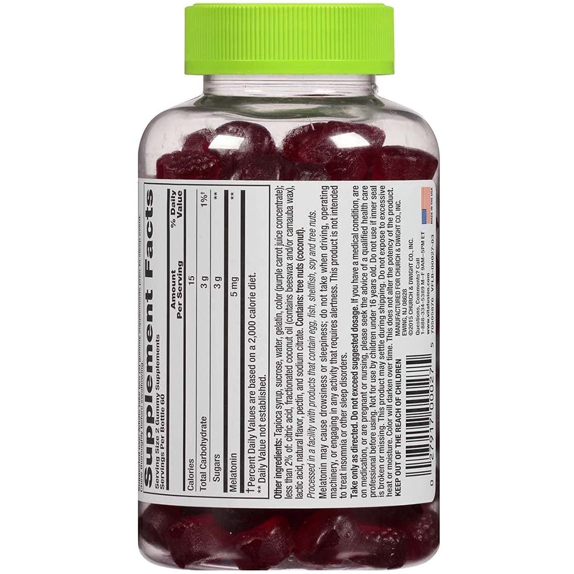 Vitafusion Extra Strength Melatonin Gummies; Blackberry; 120 Count; Pack of 2
