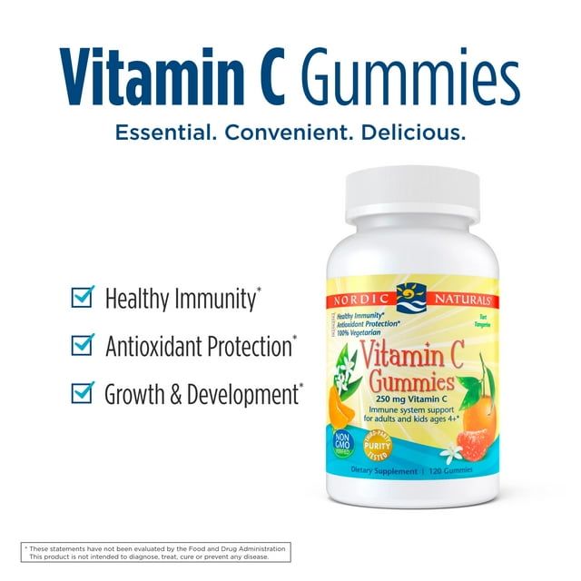 Nordic Naturals Vitamin C Gummies, 250 Mg, Tart Tangerine Flavor, 120 Ct EasyOptionXY LLC