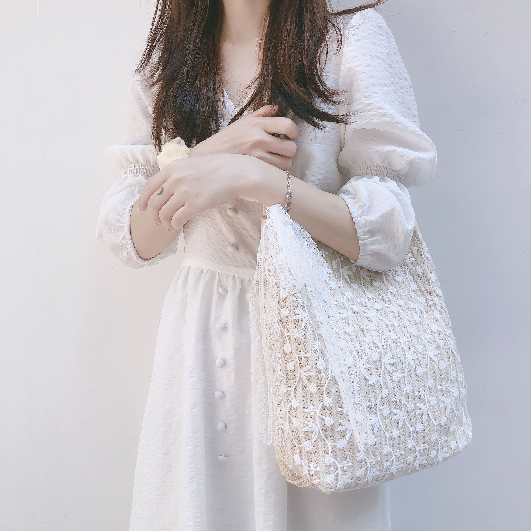 Straw woven handbag Pi-Mart